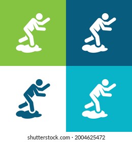 Accident Flat four color minimal icon set