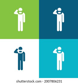 Accident Flat four color minimal icon set