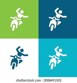 Accident Flat four color minimal icon set