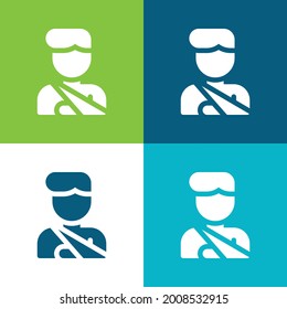 Unfall Flat vier Farbe minimale Icon Set