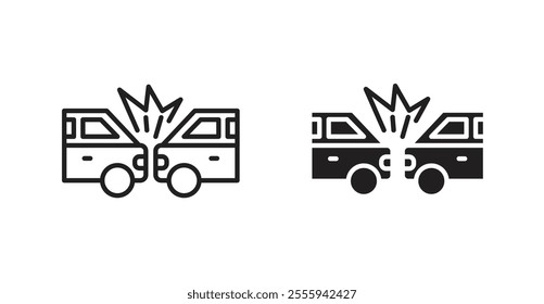 Accident flat simple vector symbols illustration.