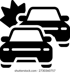 Vector de ilustración de icono de glifo de accidente