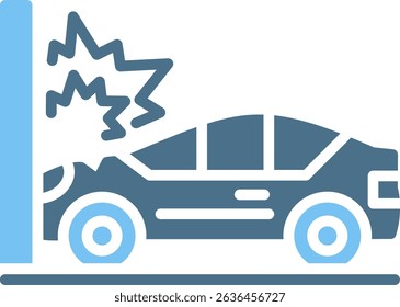 Accident Glyph Two Colour Icon