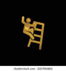 Accident gold plated metalic icon or logo vector