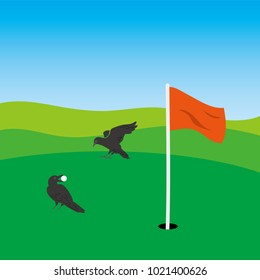 Accident at golf course