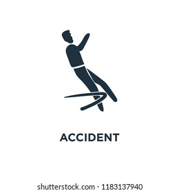 Accident icon. Black filled vector illustration. Accident symbol on white background. Can be used in web and mobile.