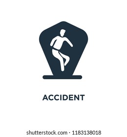Accident icon. Black filled vector illustration. Accident symbol on white background. Can be used in web and mobile.
