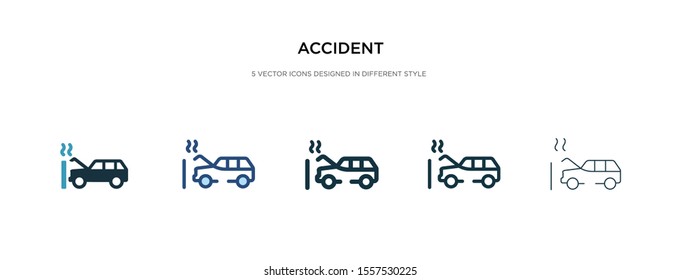 accident icon in different style vector illustration. two colored and black accident vector icons designed in filled, outline, line and stroke style can be used for web, mobile, ui