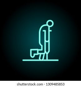accident icon. Elements of conceptual figures in neon style icons. Simple icon for websites, web design, mobile app, info graphics
