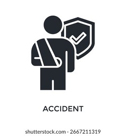 Estilo de glifo de icono de accidente. Ilustración vectorial Para El Diseño gráfico
