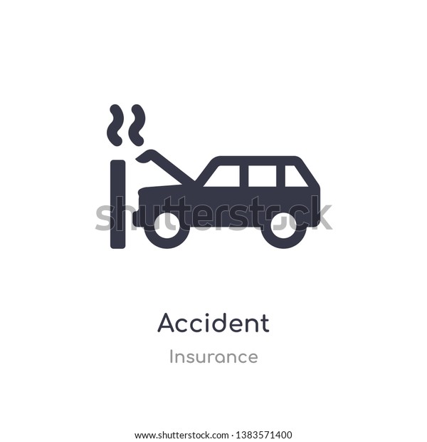 accident icon. isolated accident icon vector\
illustration from insurance collection. editable sing symbol can be\
use for web site and mobile\
app