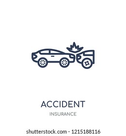 Accident icon. Accident linear symbol design from Insurance collection.
