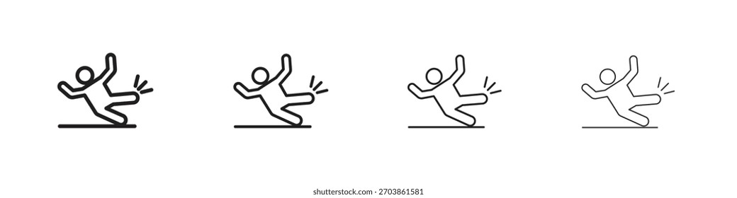 Accident icon linear vector icon in a editable style.