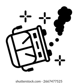 Accident Icon Mixed Style Vector Illustration