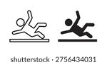 Accident icon set in flat and line style vectors