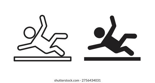Icono de accidente establecido en Vectores de estilo plano y línea