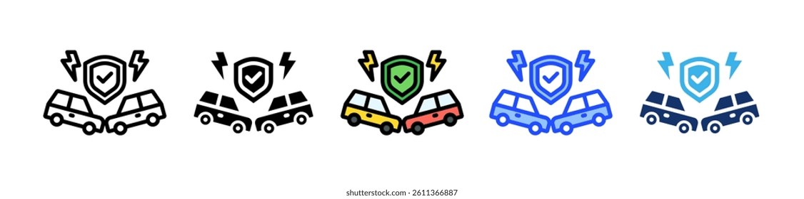 Accident Icon Set With Multiple Style Collection