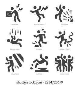 accident icon set,vector and illustration