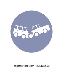 Accident icon Symbol Sign Pictogram, Insurance safety concept pictogram in vector, car crash