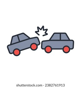 icono de accidente. vector.Curso editable.Signo de estilo lineal para uso de diseño web,logotipo.Ilustración de símbolo.