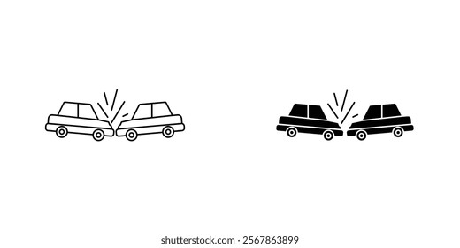 Accident icons collection in Filled flat and thin line style.