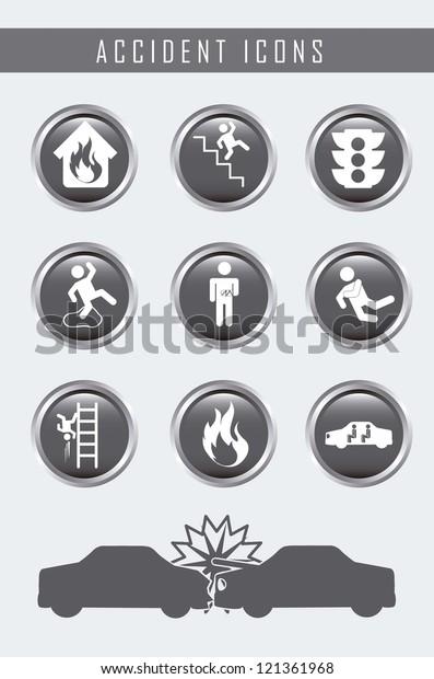 accident\
icons over gray background. vector\
illustration