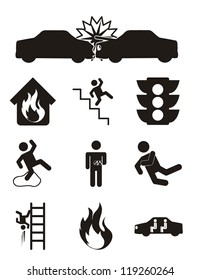 accident icons over white background. vector illustration