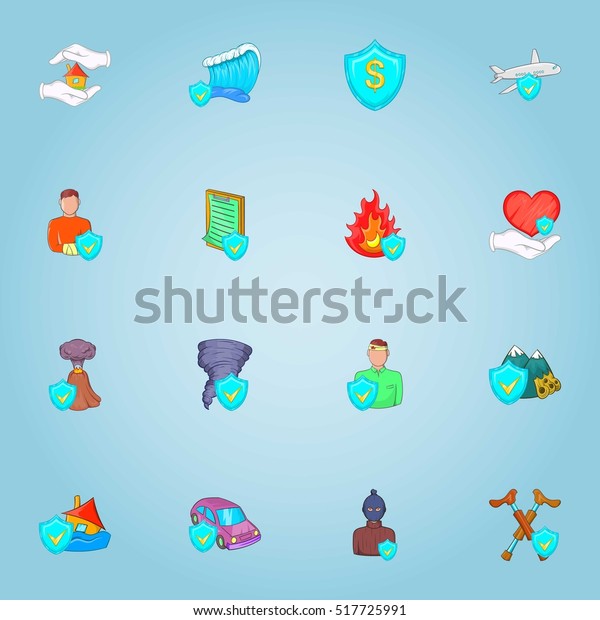 Accident icons set. Cartoon illustration of 16\
accident vector icons for\
web