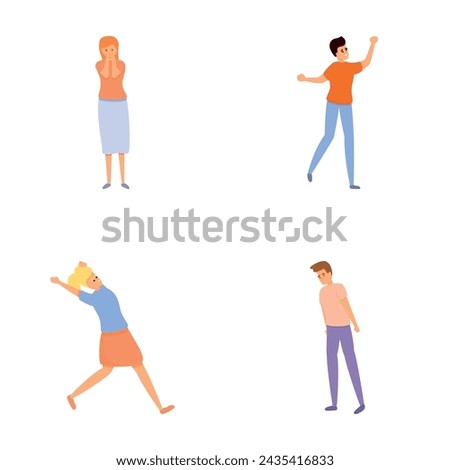 Accident icons set cartoon vector. Case of physical trauma. Misfortune, failure