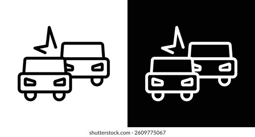 Accident icons vector set in stroke line style