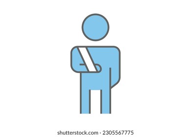 Icono de accidente y lesiones. tipo de seguro de accidentes. Diseño de estilo de icono de dos tonos. Diseño de vector simple editable