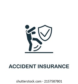 Accident Insurance icon. Monochrome simple Insurance icon for templates, web design and infographics