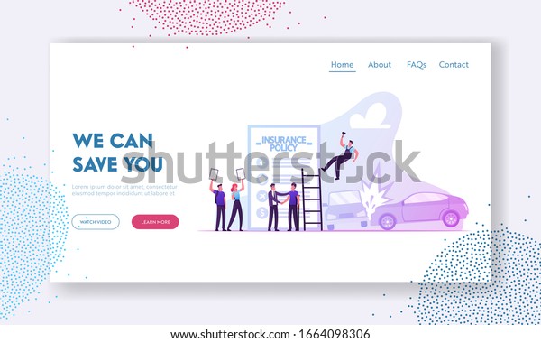 Accident Insurance Website Landing Page.\
Agent Shake Hand to Client, Policy Documents for Health Medical\
Protection, Life and Property Safety Guarantee Web Banner. Cartoon\
Flat Vector\
Illustration