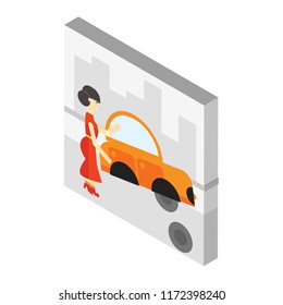 Accident isometric left top view 3D icon