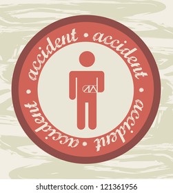 accident label over grunge background. vector illustration