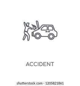 Accident linear icon. Accident concept stroke symbol design. Thin graphic elements vector illustration, outline pattern on a white background, eps 10.