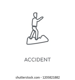 Accident linear icon. Accident concept stroke symbol design. Thin graphic elements vector illustration, outline pattern on a white background, eps 10.