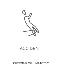 Accident linear icon. Accident concept stroke symbol design. Thin graphic elements vector illustration, outline pattern on a white background, eps 10.