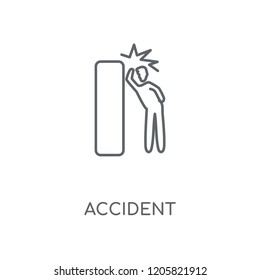 Accident linear icon. Accident concept stroke symbol design. Thin graphic elements vector illustration, outline pattern on a white background, eps 10.