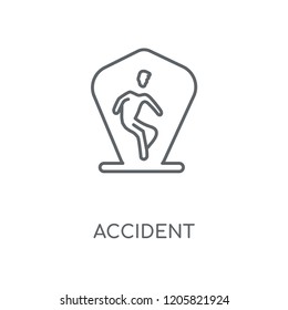 Accident linear icon. Accident concept stroke symbol design. Thin graphic elements vector illustration, outline pattern on a white background, eps 10.