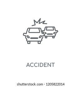 Accident linear icon. Accident concept stroke symbol design. Thin graphic elements vector illustration, outline pattern on a white background, eps 10.
