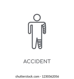 Accident linear icon. Modern outline Accident logo concept on white background from Insurance collection. Suitable for use on web apps, mobile apps and print media.