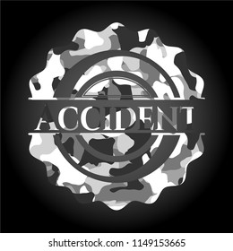 Accident on grey camo pattern