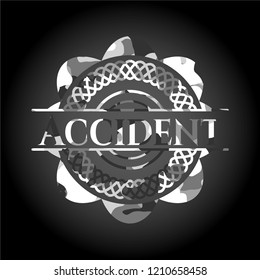 Accident on grey camouflaged pattern