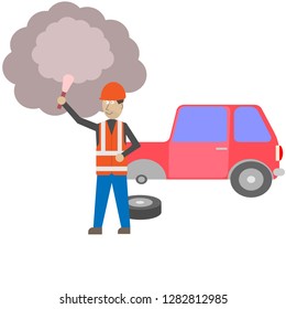 Accident on the road vector graphics