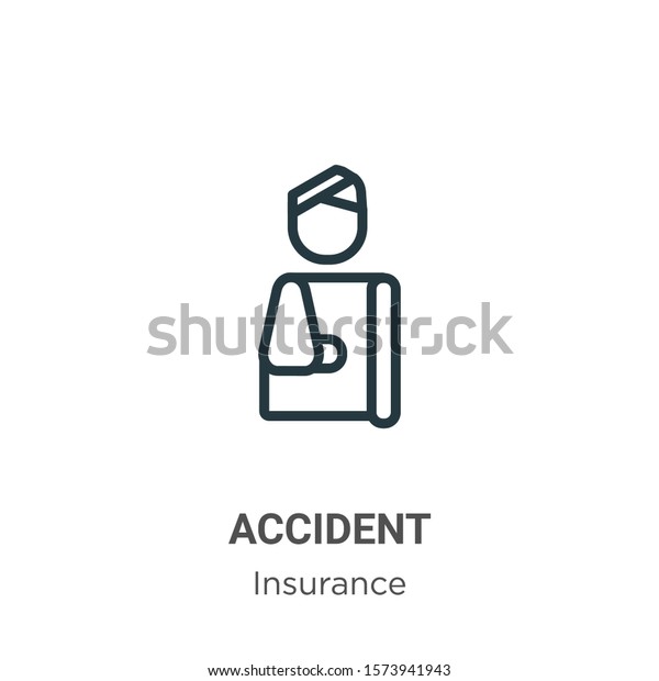 Accident outline vector\
icon. Thin line black accident icon, flat vector simple element\
illustration from editable insurance concept isolated on white\
background