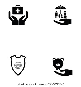 Accident prevention icon set