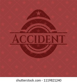 Accident red emblem. Retro