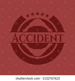 Accident red emblem. Retro