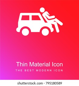 Accident red and pink gradient material white icon minimal design